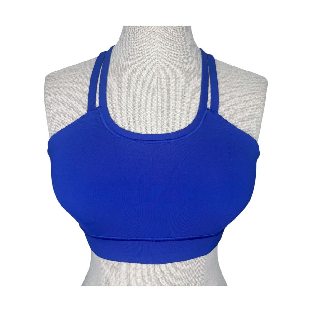 Janji Groundwork Pace Sports Bra sz S * Blue Strappy Crossback Running Bra